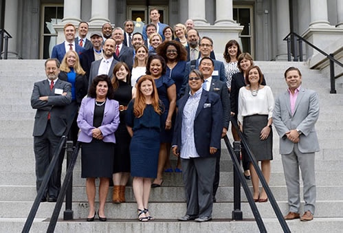2016-2018 NACIE members gather on the Navy Steps at the Eisenhower Executive Office Building just prior to their first meeting on October 6, 2016.
